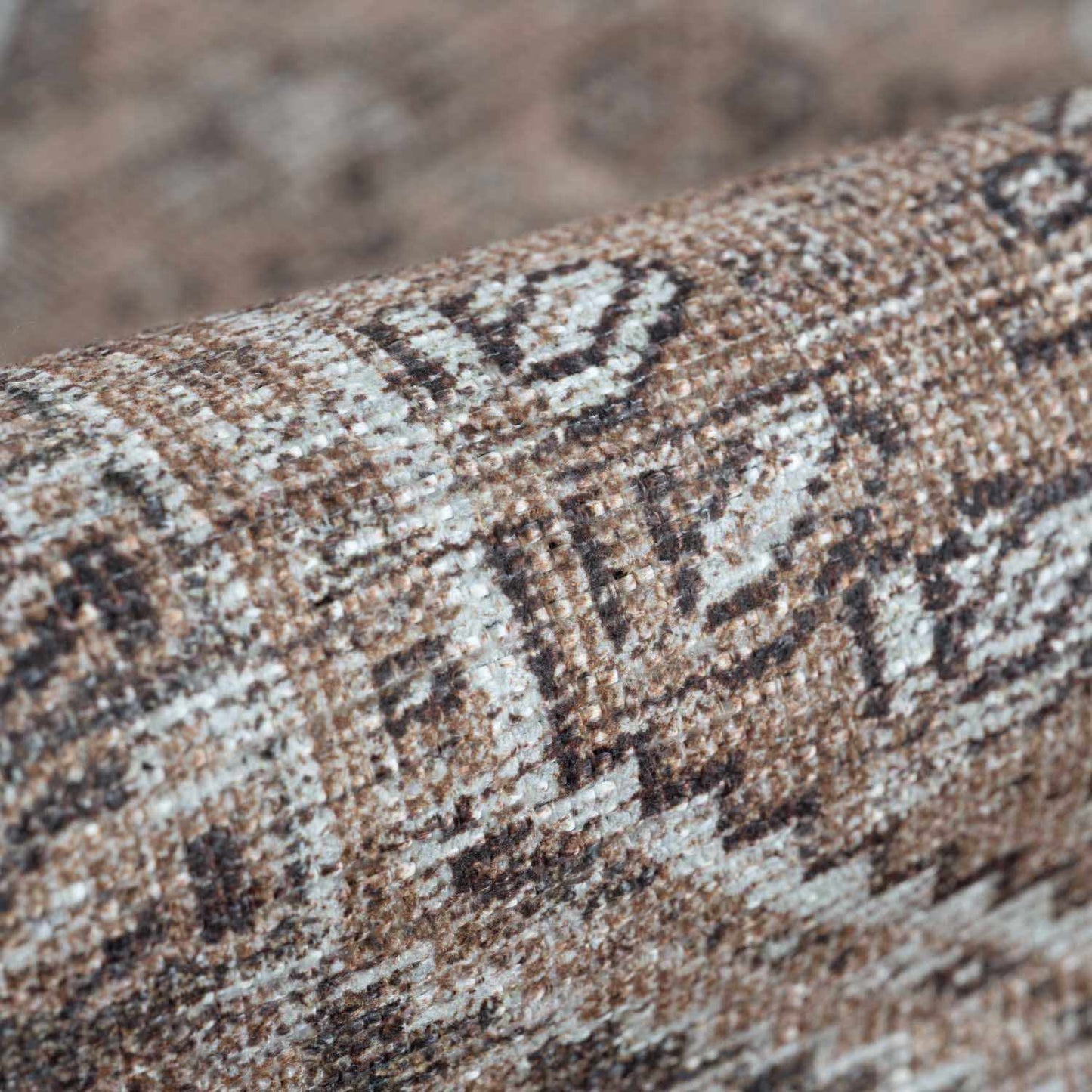 Barny Brown Flat Pile Washable Rug