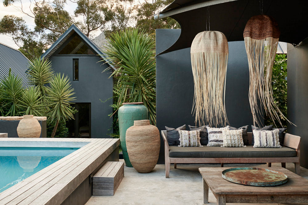 Layered Hand-Felted Merino Wool Throw Pillow