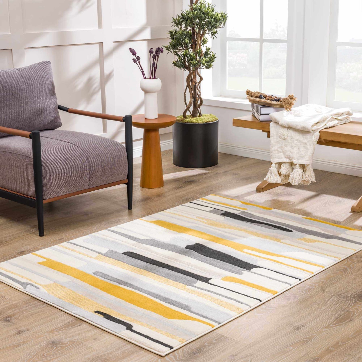 Southfields Mustard Modern Rug