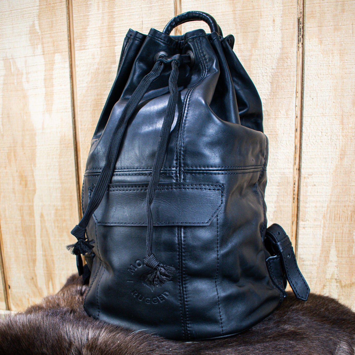 Leather Bucket Bag - Black