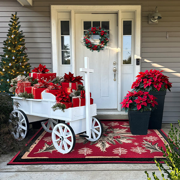 54 Inch Wood and Iron White Display Rolling Cart