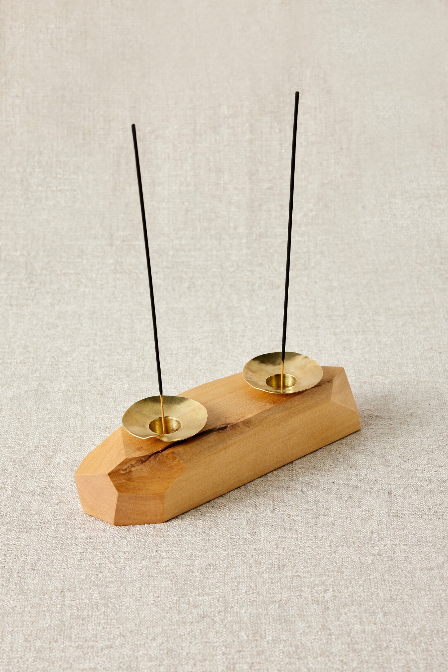 Double Wooden Incense and Candle Holder by Dor+Kie