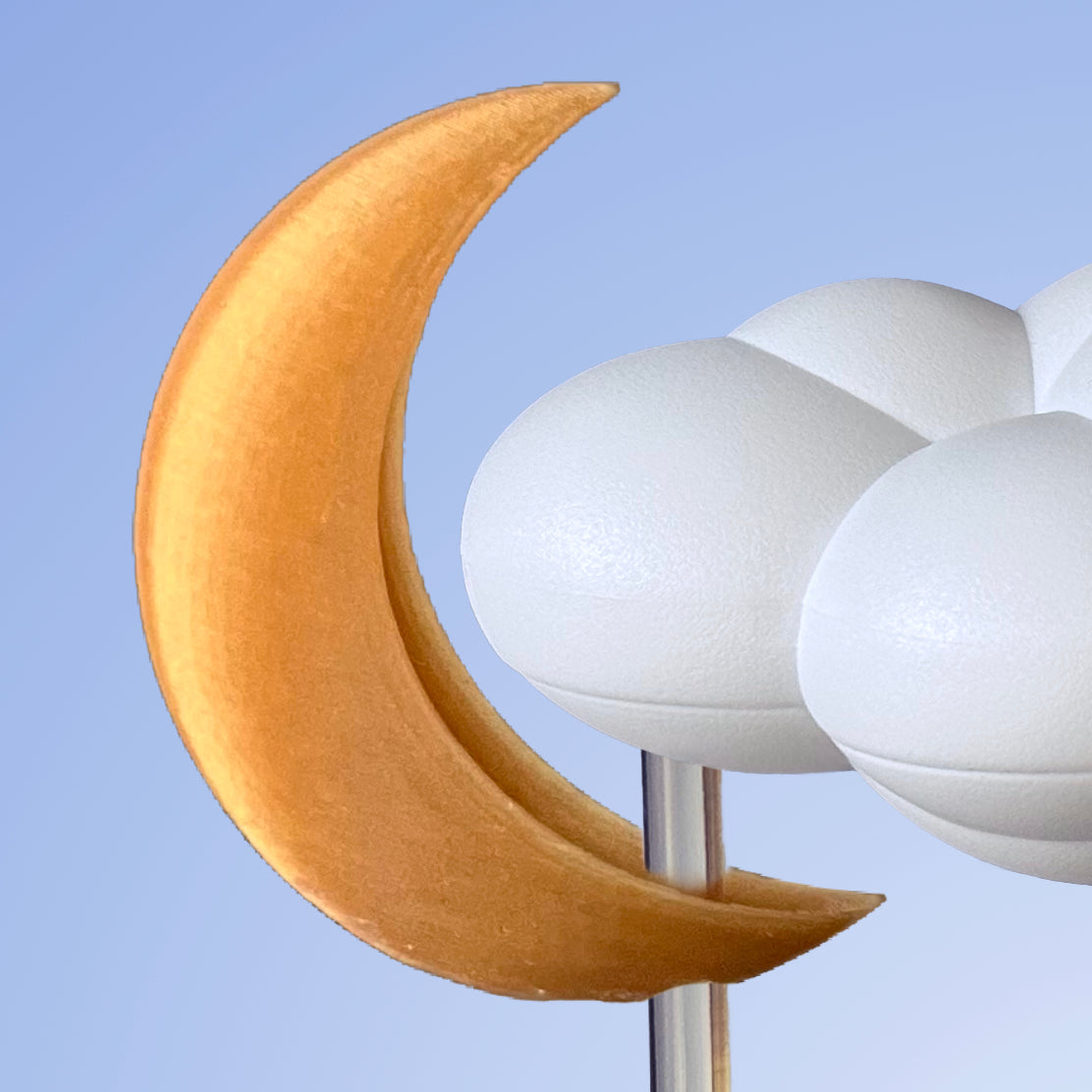 Stormy Dripping Rain Cloud with Moon Charm