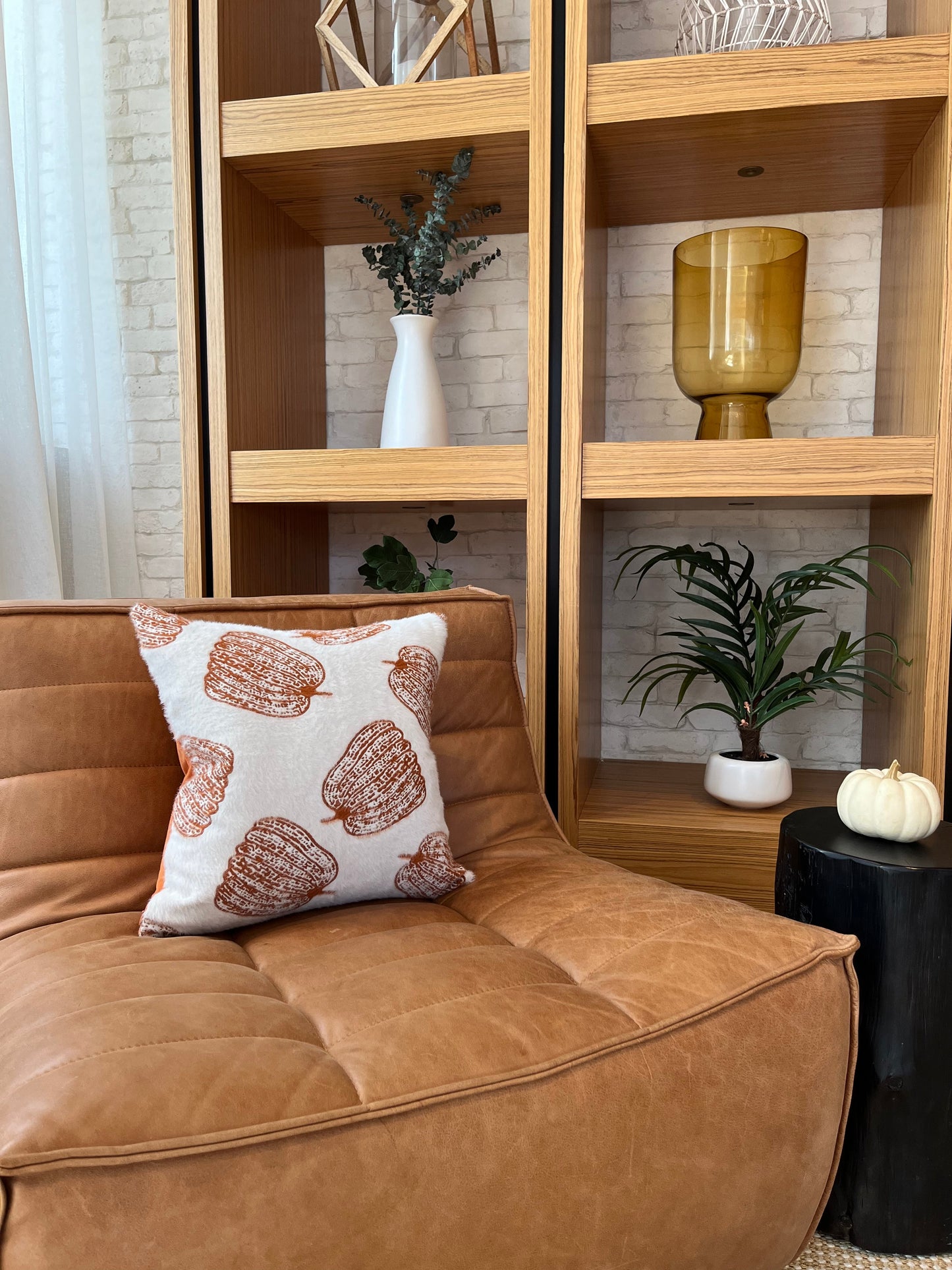 White Pumpkin Pillow Cover