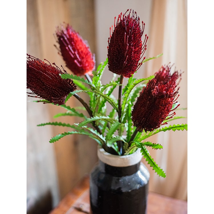 Faux Banksia Integrifolia Faux Flower 28" Tall Silk