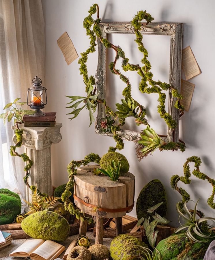 Artificial Moss Rattan Vine