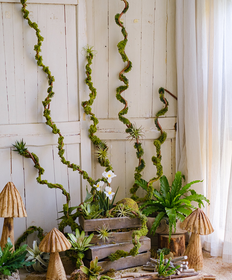 Artificial Moss Rattan Vine