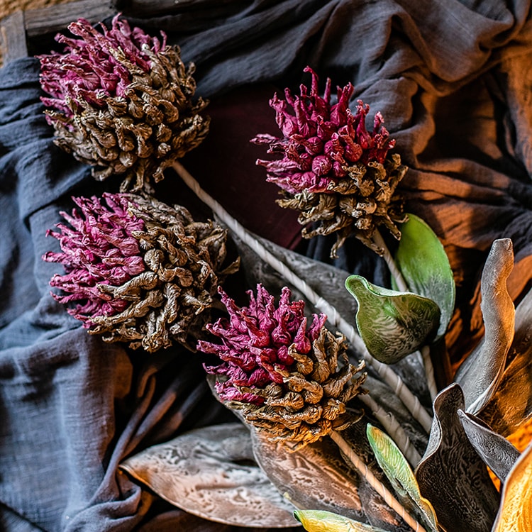 Artificial Tall Stem Flower Mulan Thistle 43" Tall