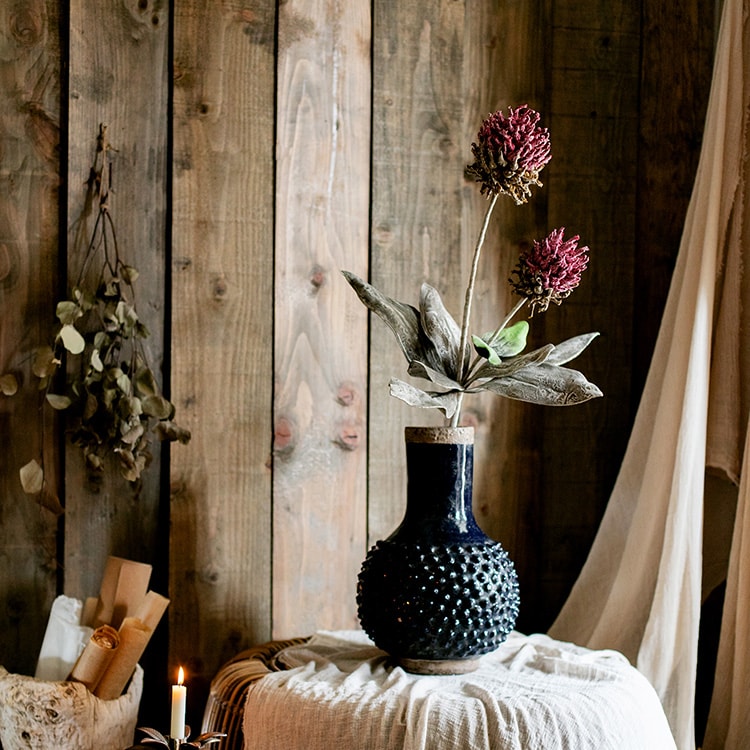 Artificial Tall Stem Flower Mulan Thistle 43" Tall