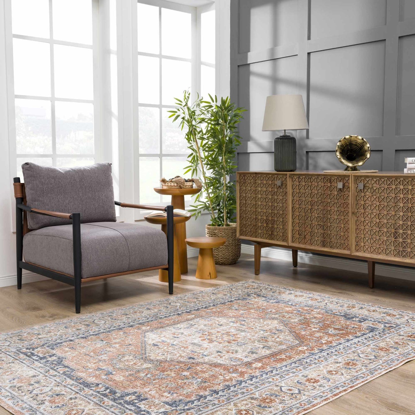 Gael Rust Boutique Washable Rug