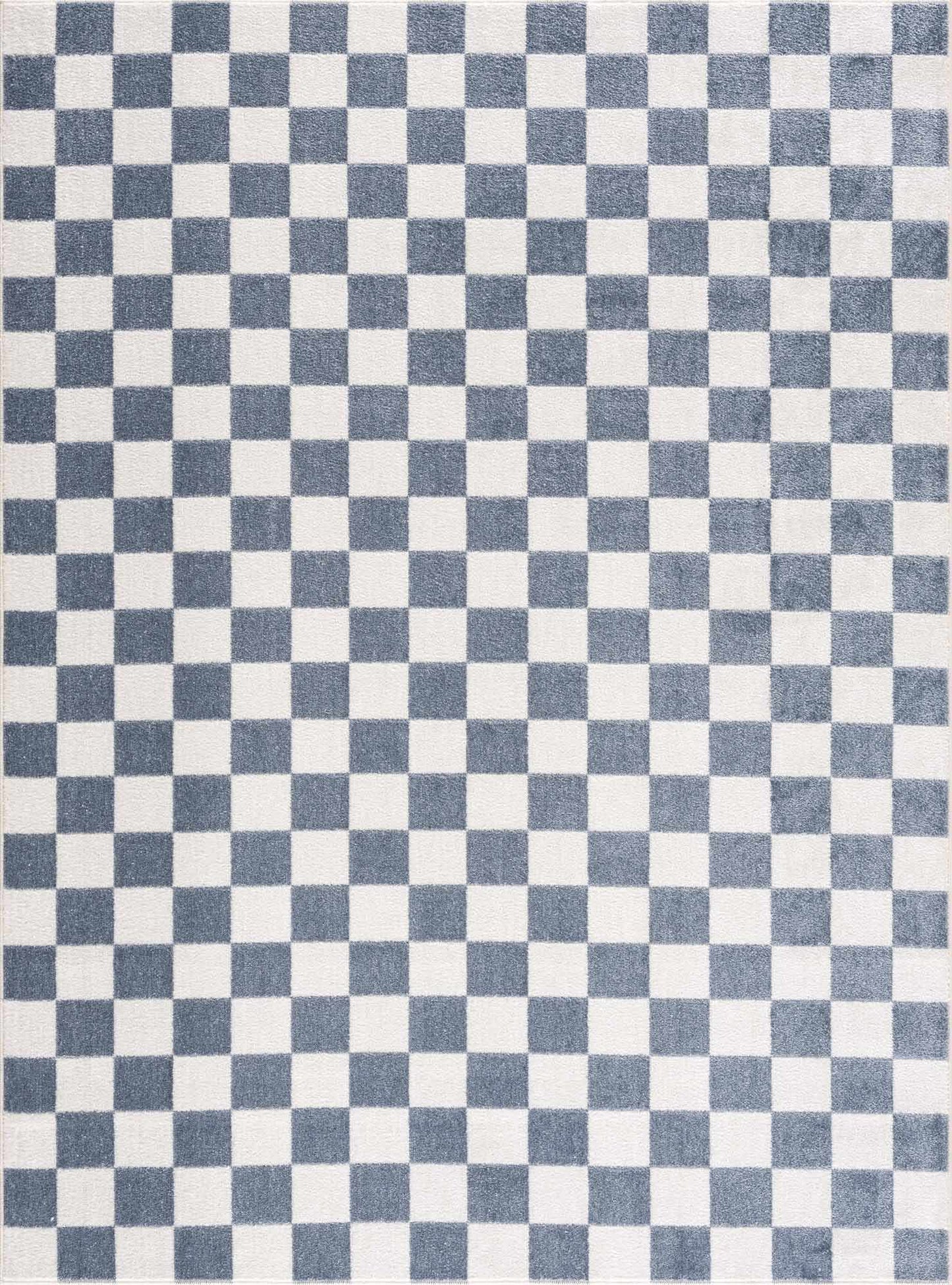 Brone Blue Checkered Washable Rug