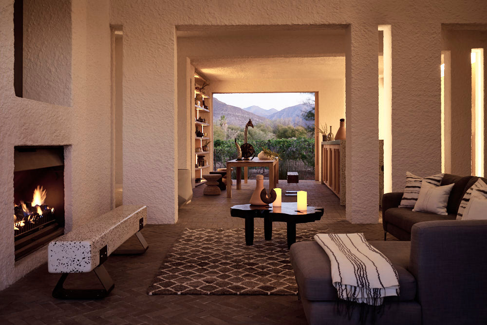 Linear Organic Wool and Silk Throw Pillow