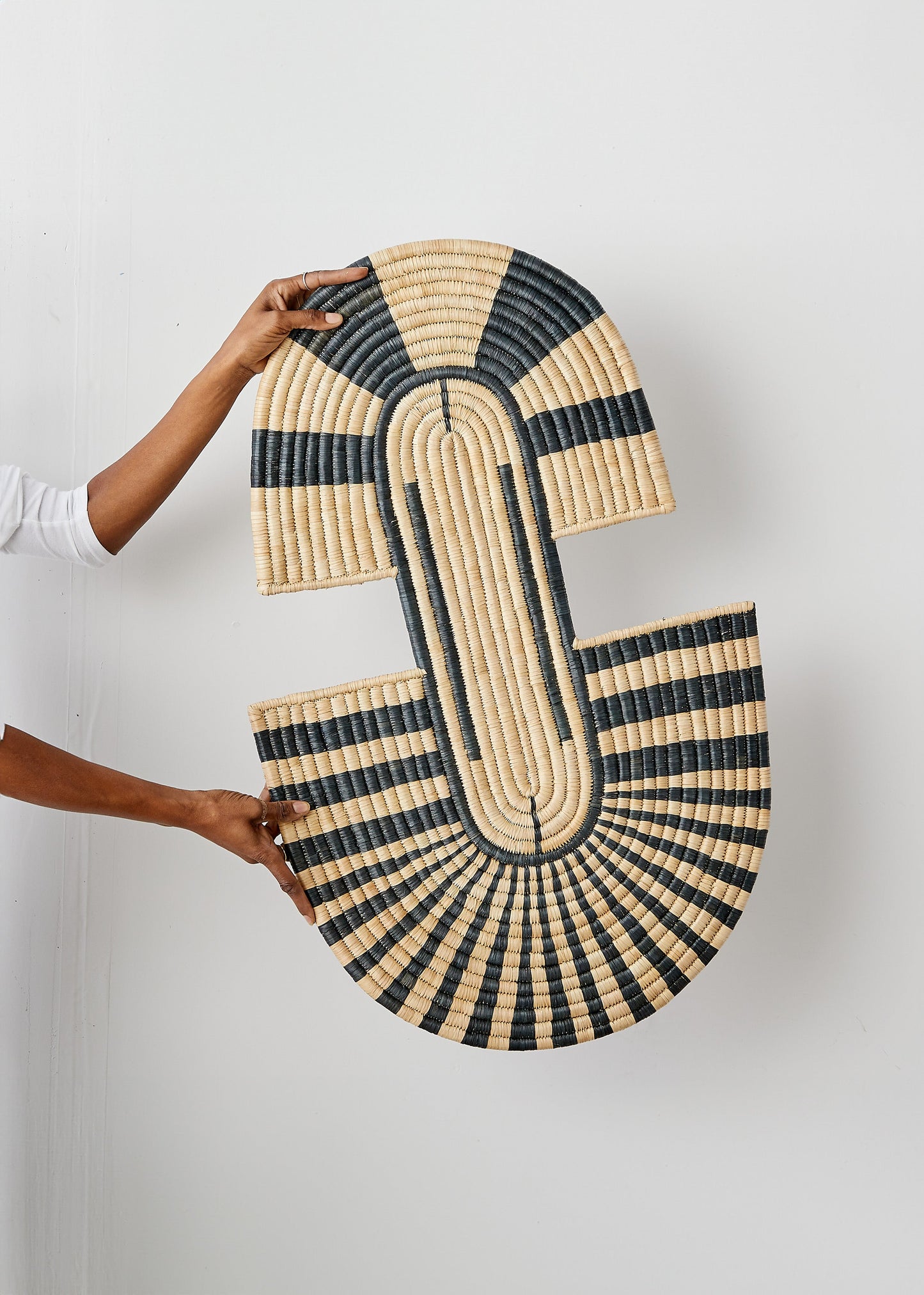 Maravi Patterned Black & Natural Woven Wall Art