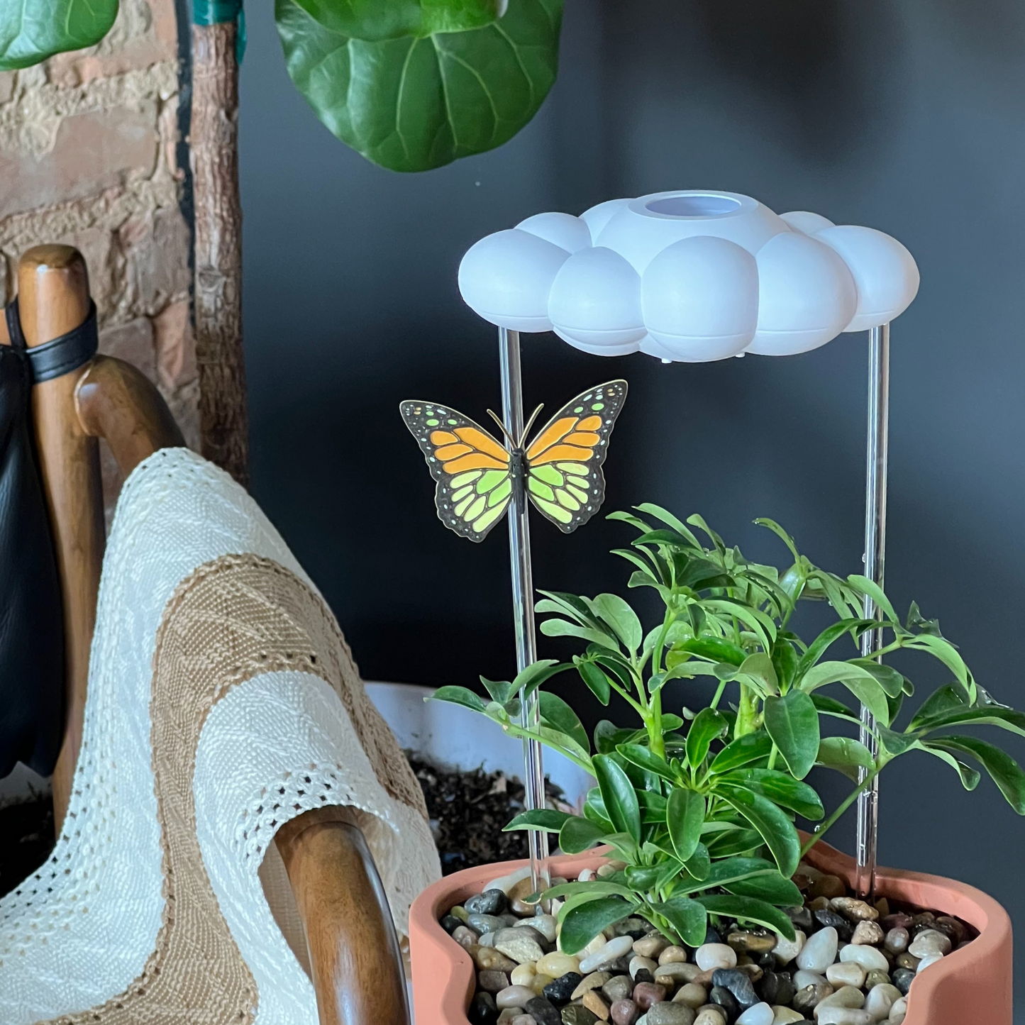 Original Dripping Rain Cloud with Orange Butterfly Charm