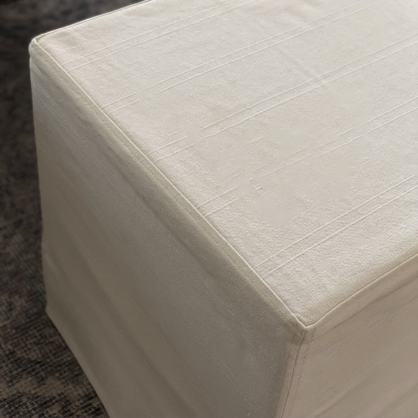 Deluxe Slipcover Upholstered Ottoman