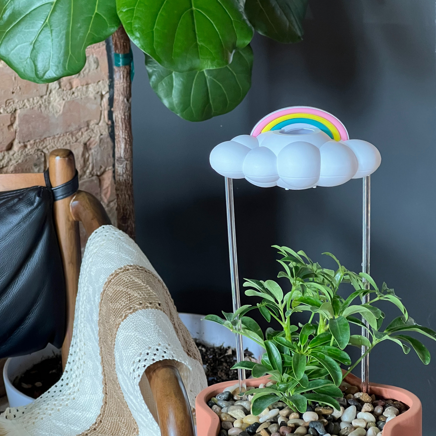 Original Dripping Rain Cloud with Pastel Rainbow Charm