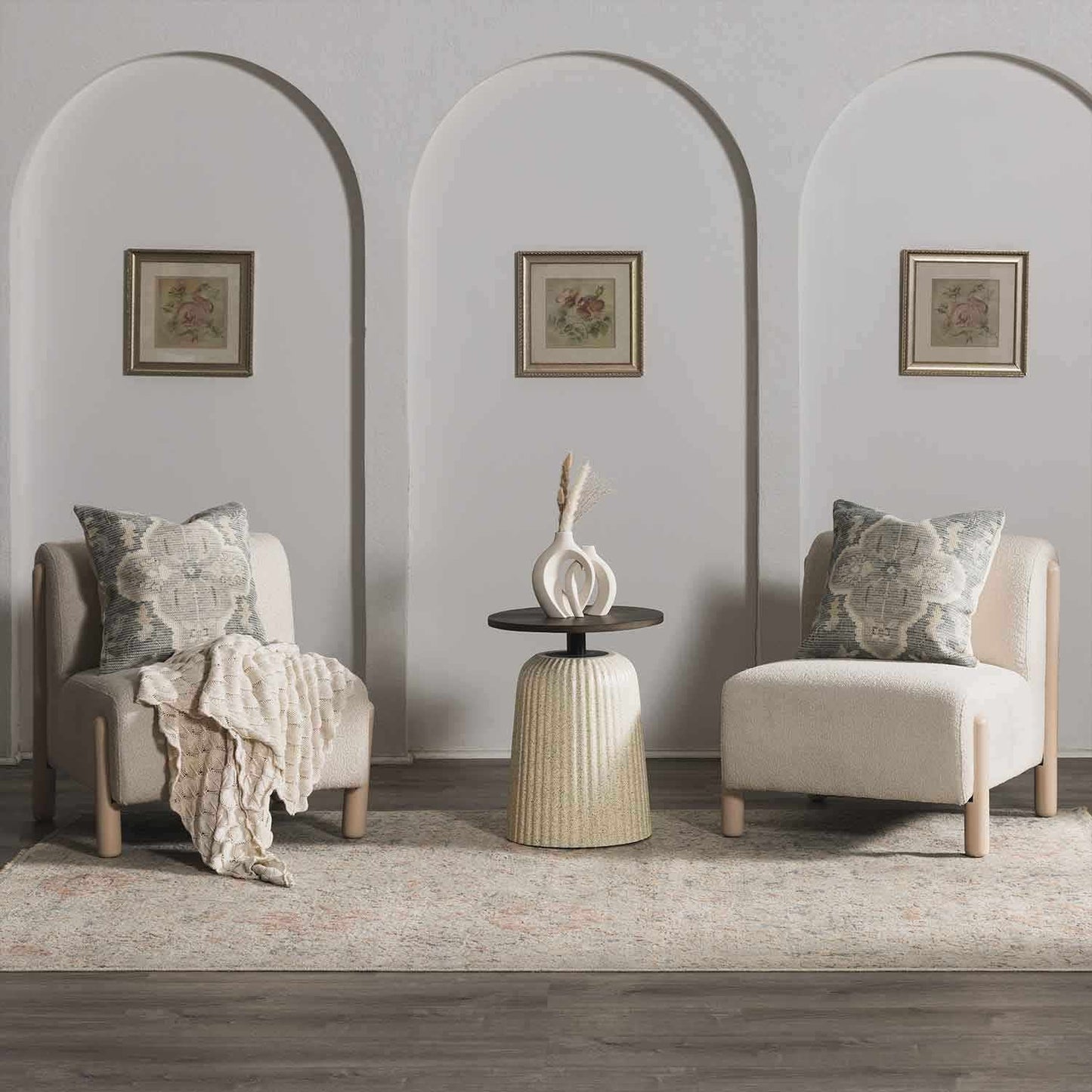 Bigaa Teal Medallion Throw Pillow