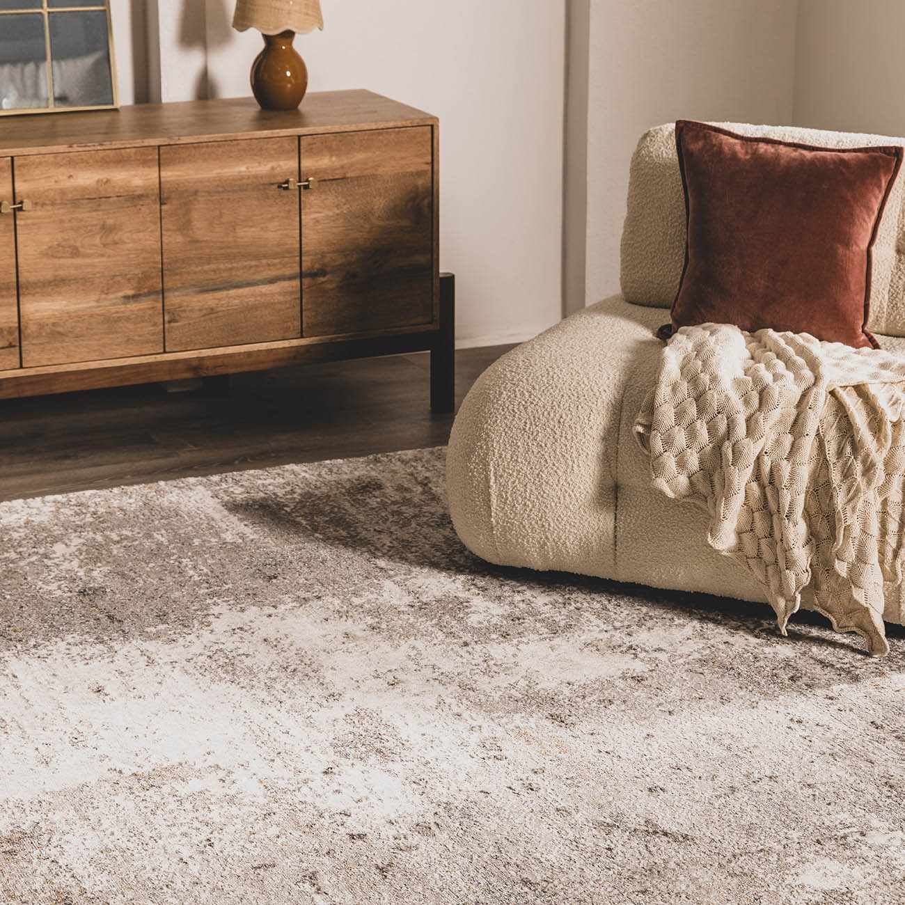Duval Taupe Abstract Area Rug