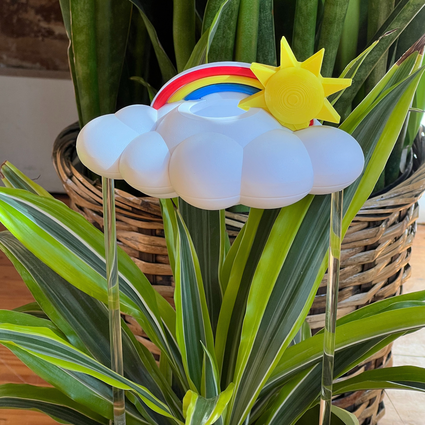 Original Dripping Rain Cloud with Sun and Rainbow Charms