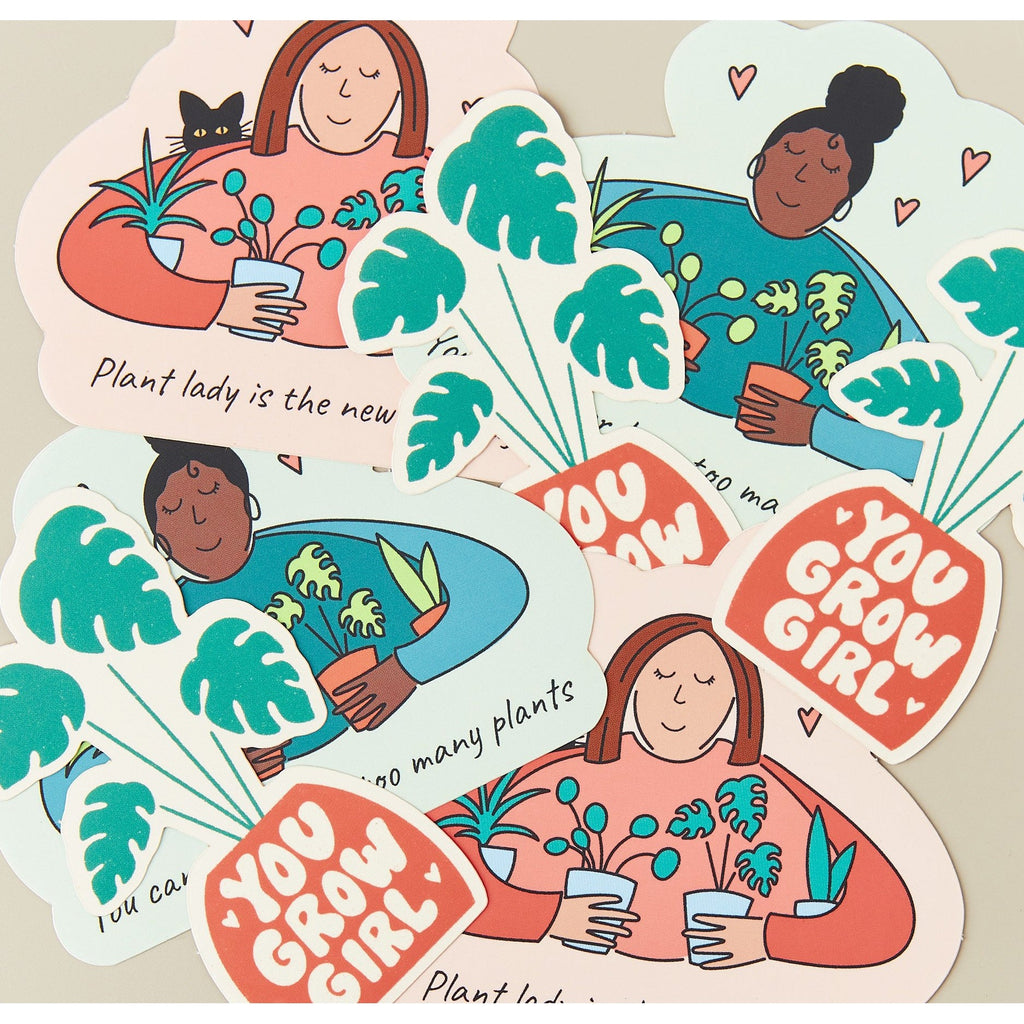 House Plant Shop Sticker 'You Grow Girl'