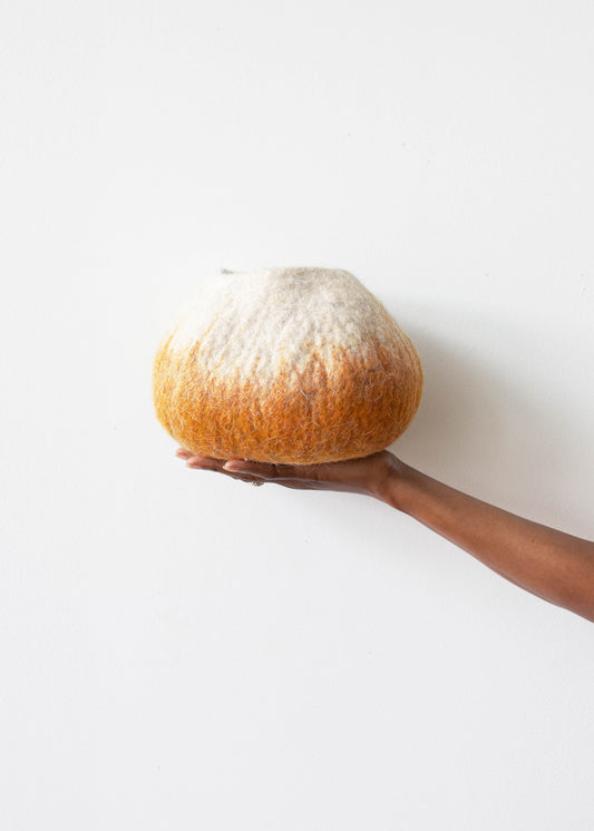 Marigold Yellow Ombre Wool Ukhamba Bowl