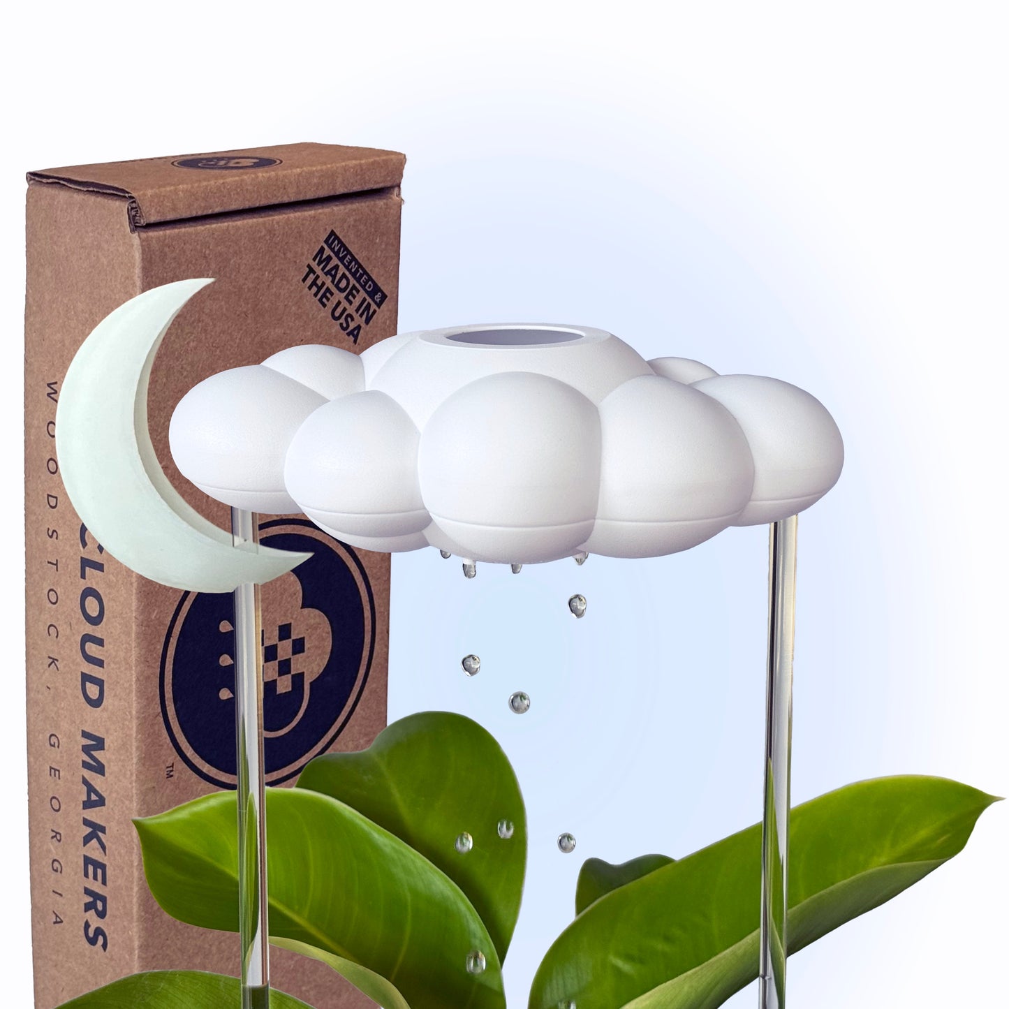 Original Dripping Rain Cloud with Glow in the Dark Moon Charm