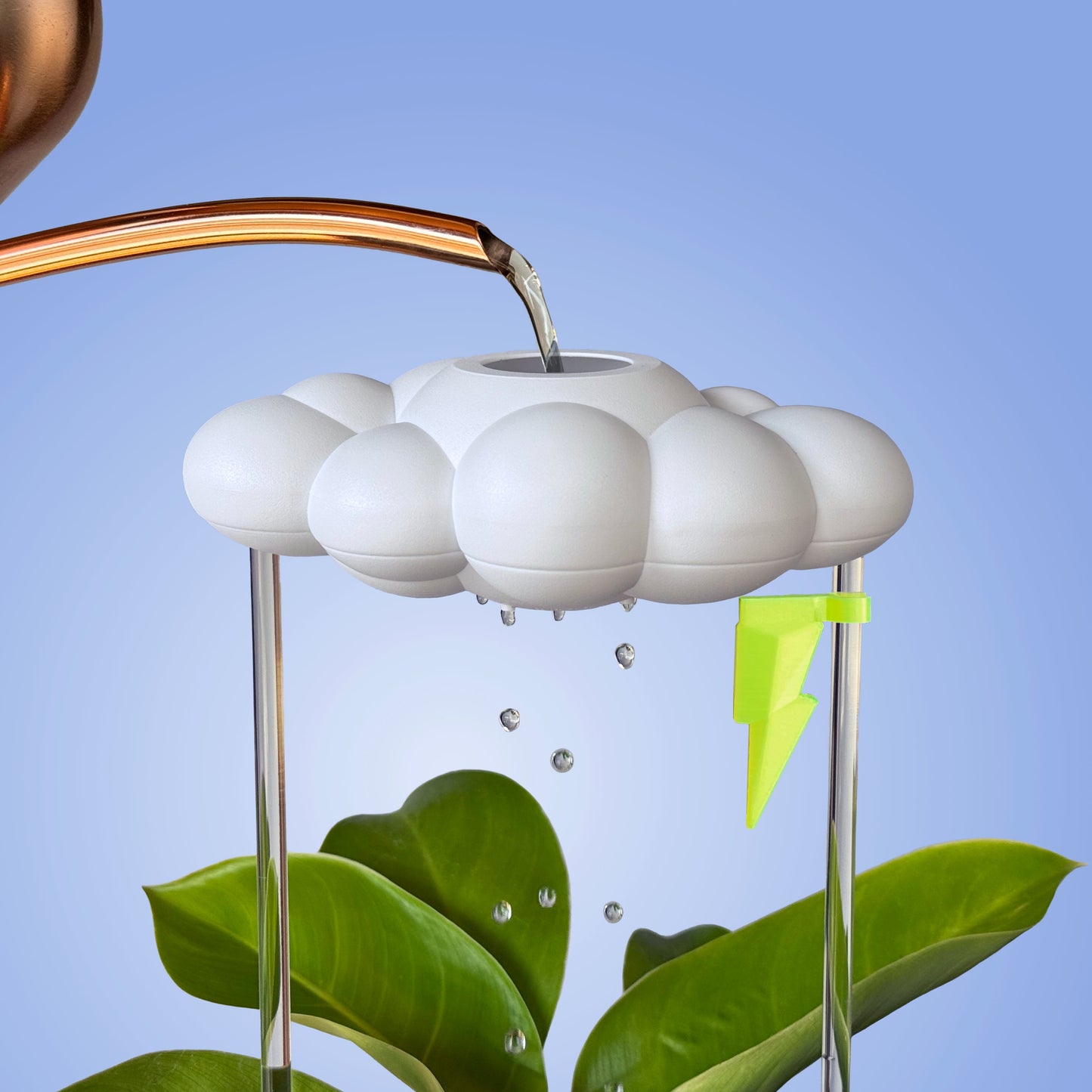 Original Dripping Rain Cloud with Neon Lightning Bolt Charm