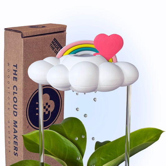 Original Dripping Rain Cloud with Pink Heart and Pastel Rainbow Charms