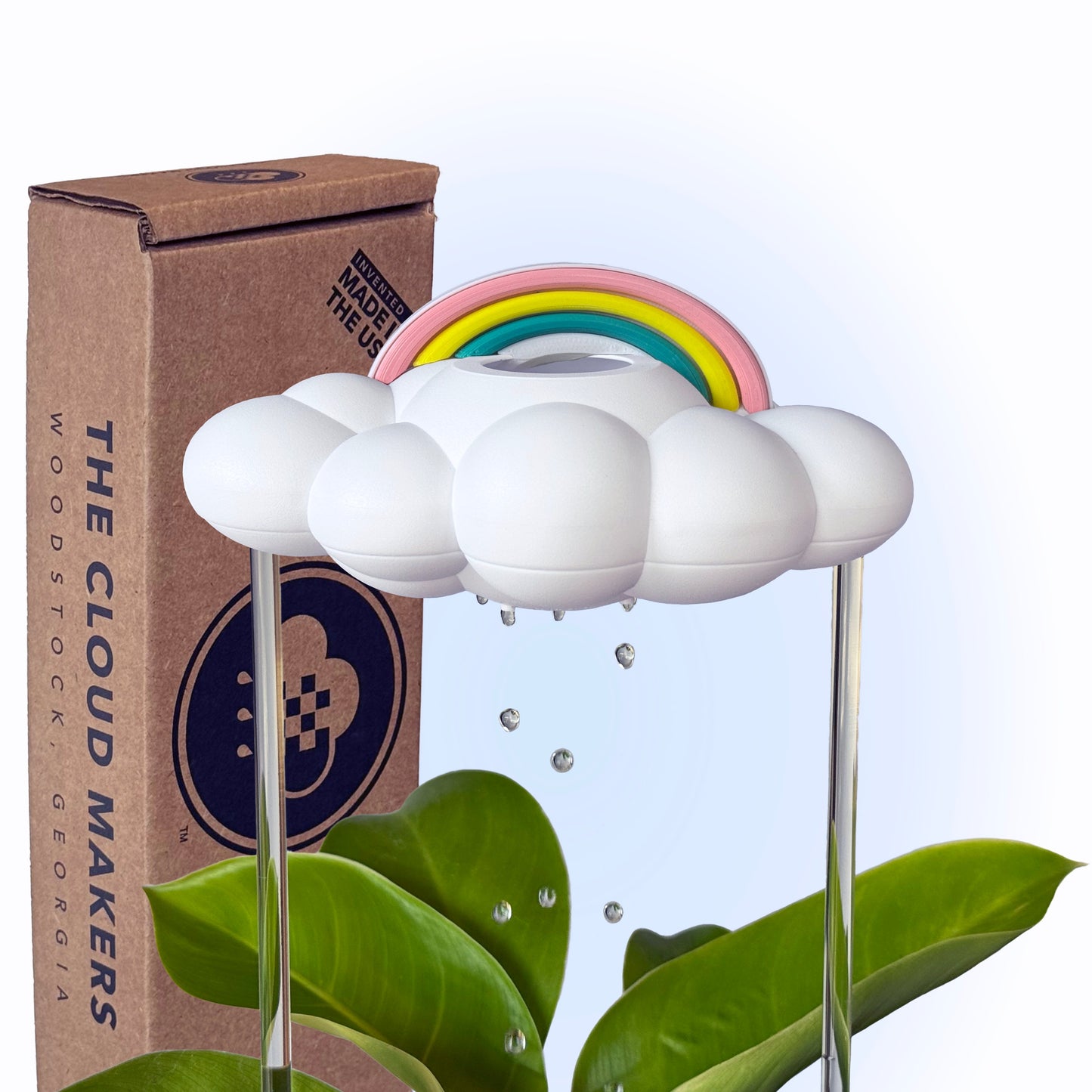 Original Dripping Rain Cloud with Pastel Rainbow Charm