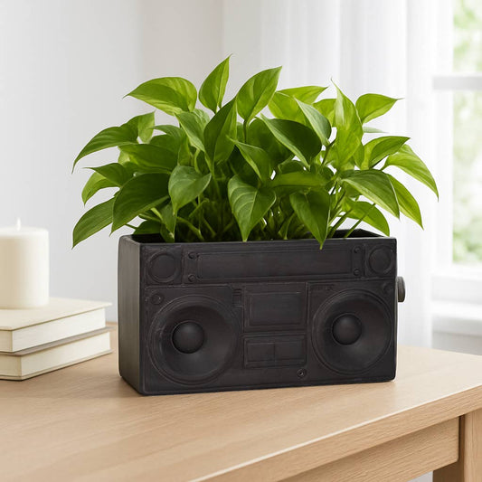 Ceramic Stereo Planter Pot Garden Decor - Gray, 13 in.