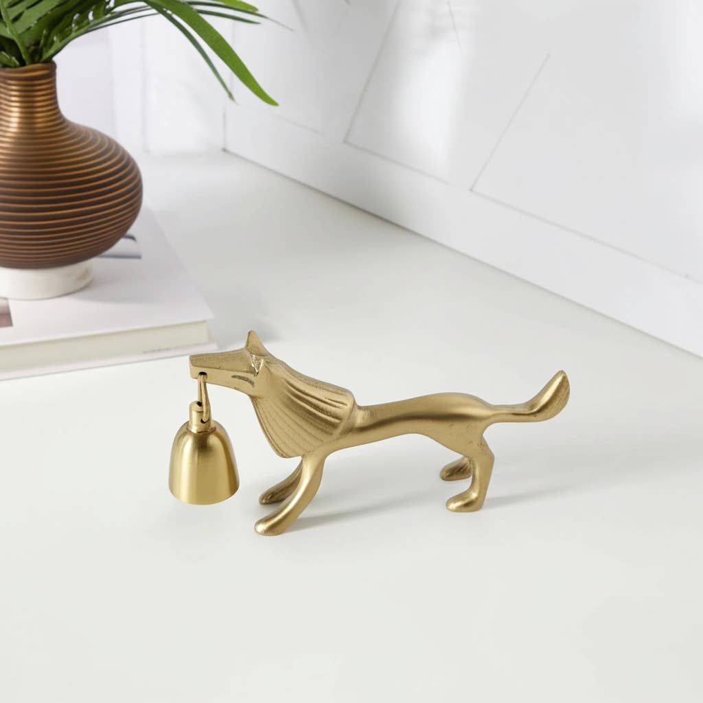 Metal Lion Candle Snuffer Home Decor - Gold, 5 in.