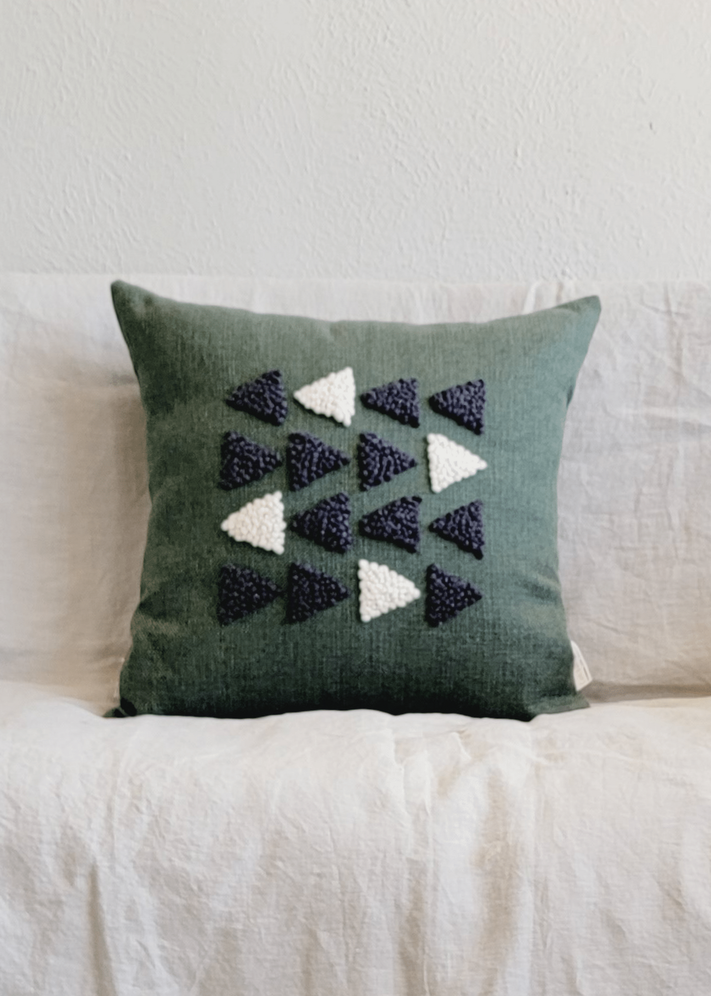 African Modern Boho Throw Pillow: Afriscandi Harvest Organic Cotton Green Decortive Pillow