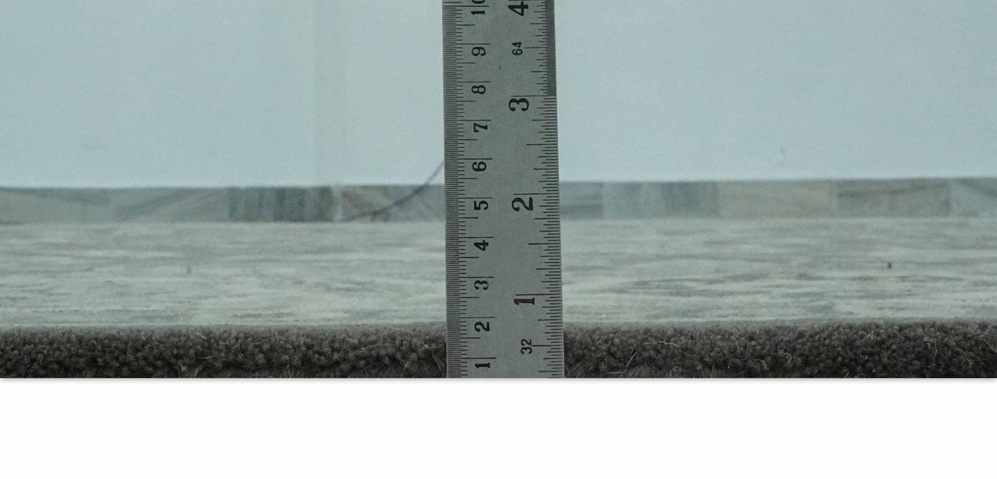 Antique Design 8x10 Charcoal and Beige Traditional Floral Hand Tufted rug