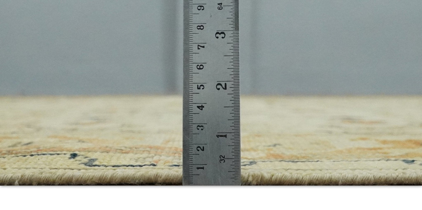 Antique Style Empress Tabriz 6x8 Hand Knotted Beige and Rust Modern Traditional Wool Rug | N35368