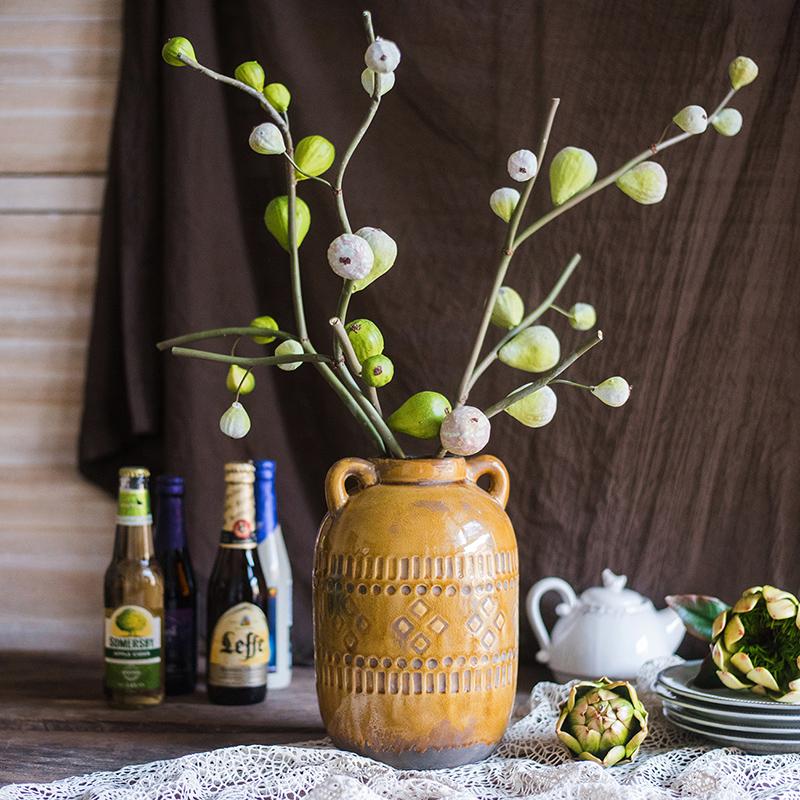 Artificial Fig Fruit Stem 30" Tall Silk Branch