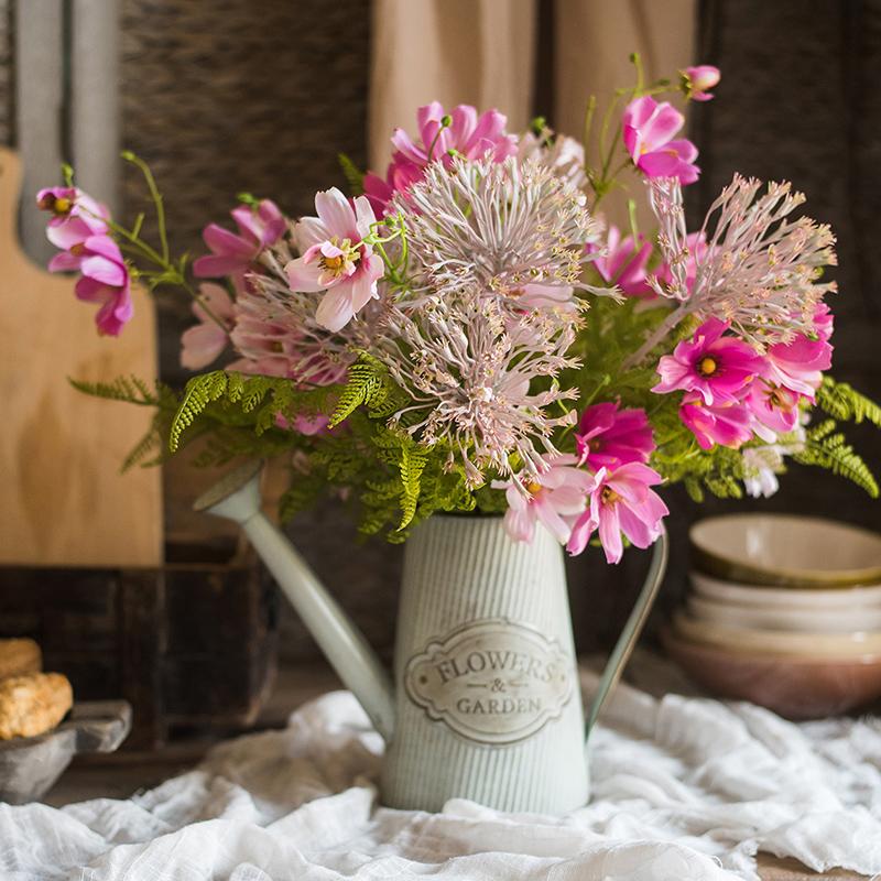 Artificial Silk Flower Bouquet Pink Daisy  20" Tall