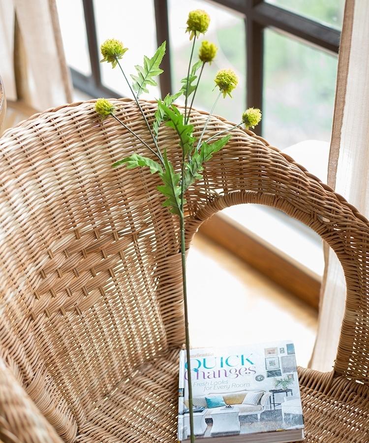 Faux Silk Artificial Flower Pompom Stem 28" Tall