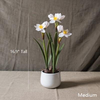 Artificial Silk Real Touch Daffodil Flower Bonsai