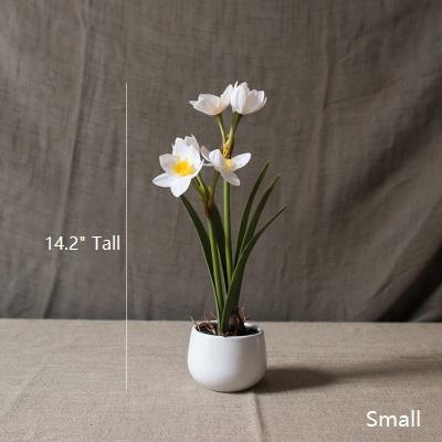 Artificial Silk Real Touch Daffodil Flower Bonsai