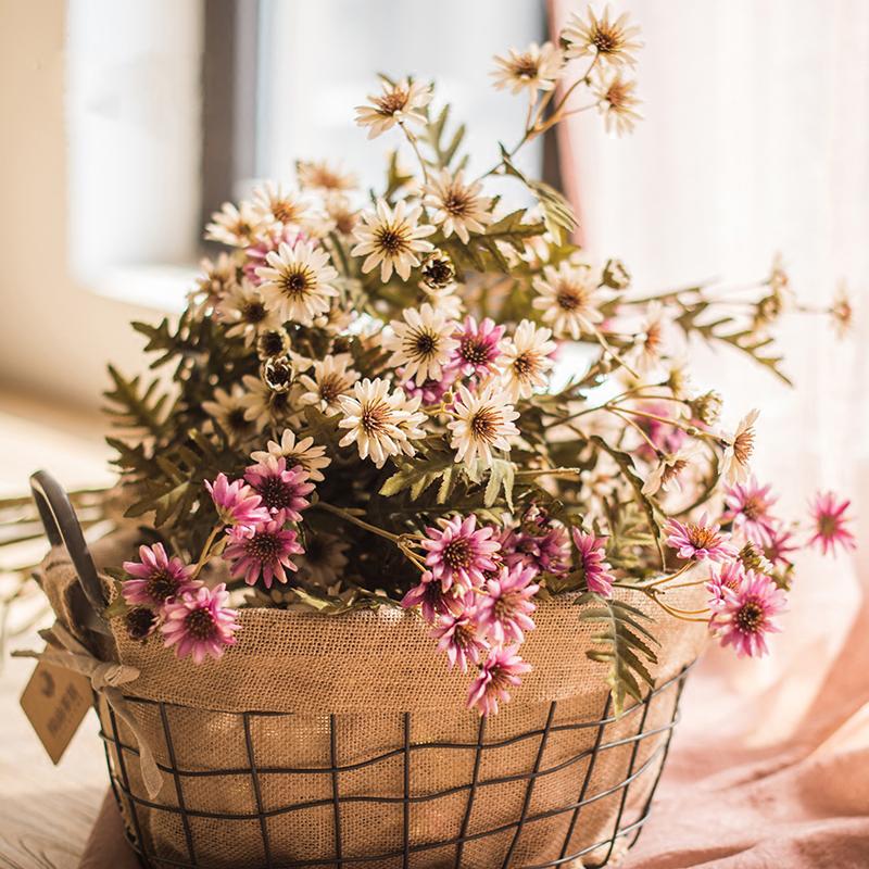 Faux Silk Artificial Flower Chrysanthemum Stem in Various Colors 34" Tall