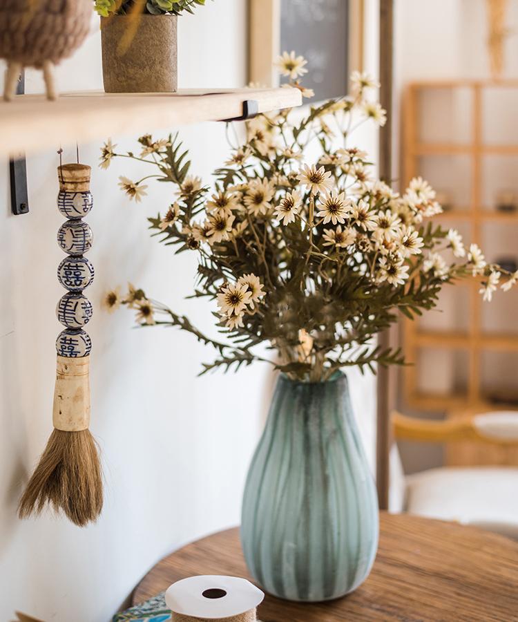 Faux Silk Artificial Flower Chrysanthemum Stem in Various Colors 34" Tall