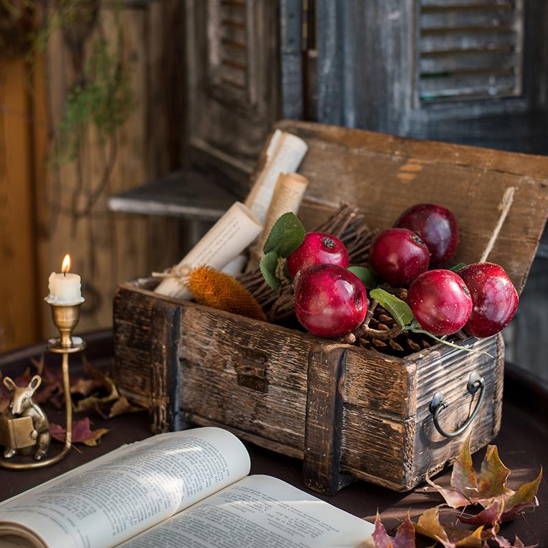 Artificial Fruit Artificial Red Apple Stem 15" Tall