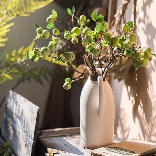 Artificial Fruit Mini Apple Stems in Green 23" Tall Silk Plant