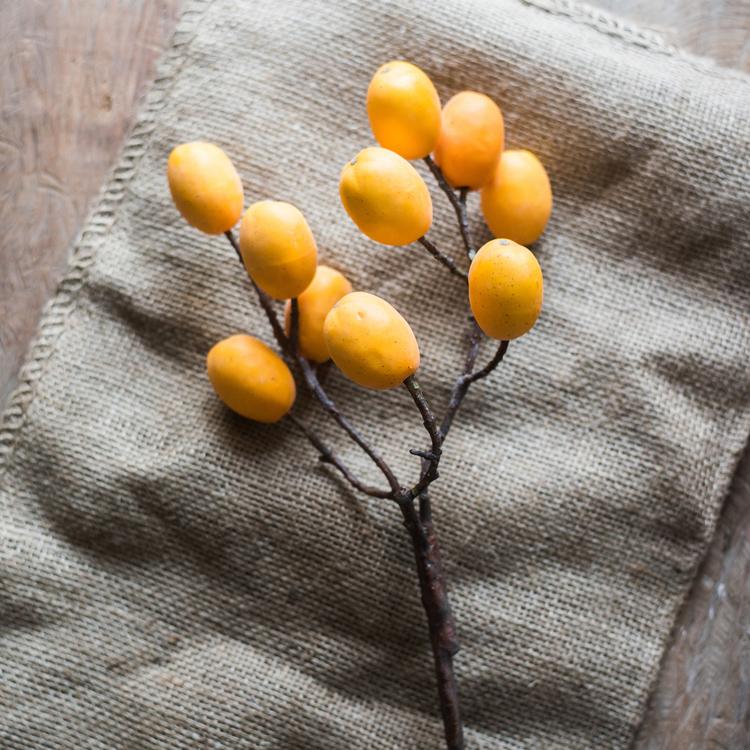 Artificial Fruit Pipa Fruit Stem 26" Tall Silk Plant