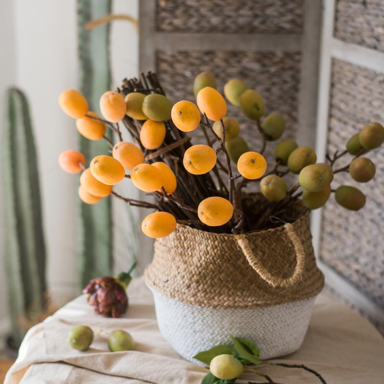 Artificial Fruit Pipa Fruit Stem 26" Tall Silk Plant