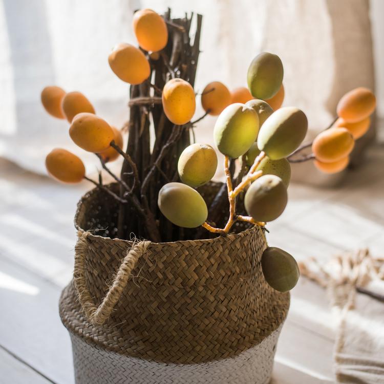 Artificial Fruit Pipa Fruit Stem 26" Tall Silk Plant