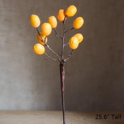 Artificial Fruit Pipa Fruit Stem 26" Tall Silk Plant