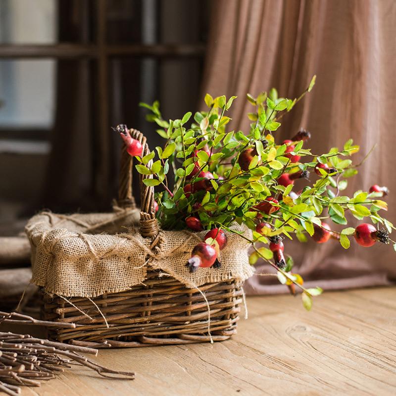 Artificial Fruit Small Pomegranate Fruit Stem 23" Tall