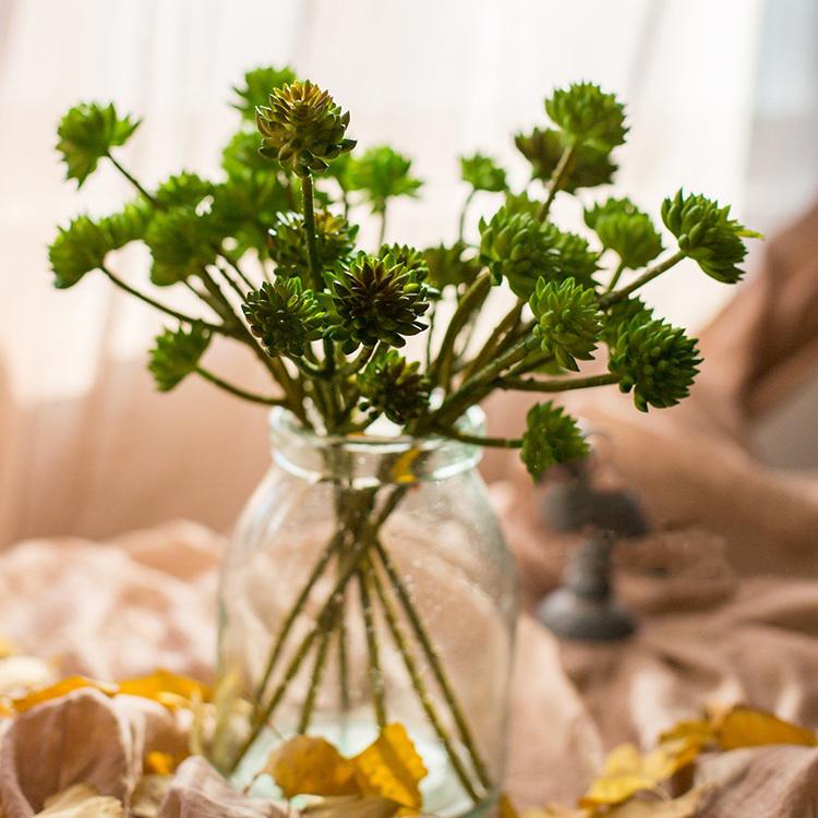 Artificial Plant Faux Succulent Stem Set in Green 13" Tall