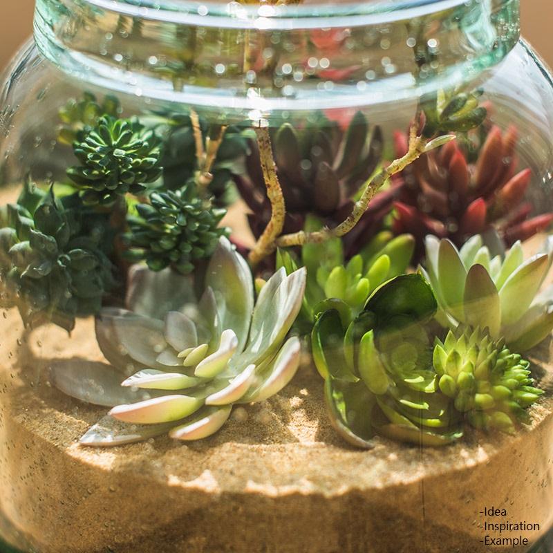 Artificial Faux Small Succulent Stem Randomly Picked Set of 5